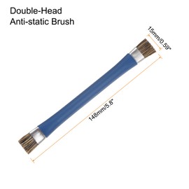 HARFINGTON 2pcs Double-Head Phone Motherboard IC Cleaning Brush 12x15mm Bristles Hair Anti-Static ESD Brush Cleaner for Computer Phone, 148mm Length, Blue