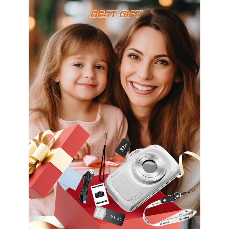 NBD 64MP Digital Camera with 4K Vlogging Capability, Plug &