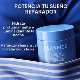 Máscara para dormir de agua: mascarilla facial hidratante coreana durante la noche con mezcla de ácido hialurónico y niacinamida, para hidratación profunda, piel brillante y soporte de barrera