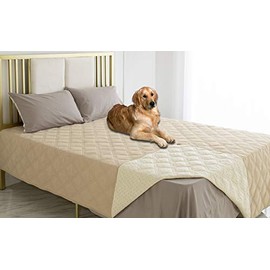 Ameritex Waterproof Dog Bed Cover Pet Blanket with Anti-Slip Back for Furniture Bed Couch Sofa (52x82 Inches, Beige)