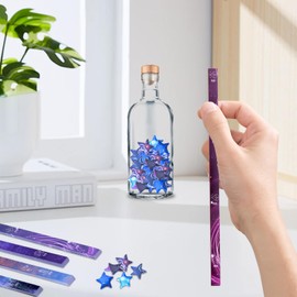 ZGWANSUI 540 Sheets Lucky Star Paper Strips, 12 Constellation Origami Star Paper Strips 8 Patterns, Paper Strips to Make Origami Stars, Starry Sky Star Folding Making Paper Strips for Art Craft DIY, A