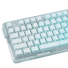 JOLINTAL Gradient Lake Blue Keycaps 121 Keys, Shine Through PBT Keycaps, Cherry Profile Side Printed Keycap, Double Shot Backlit Keycap Set for Mechanical Keyboards