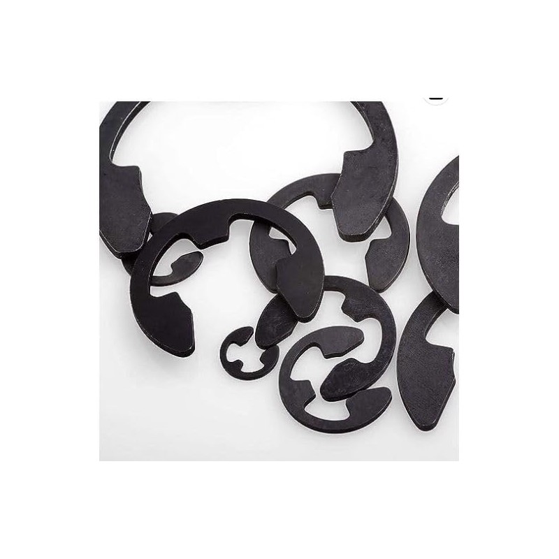 Durable Spring Steel E-Clips with Black Oxide Finish (10, 1/16")
