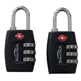 ShaniTech UK Pack of 2 TSA 3 Digit Combination Travel Suitcase Luggage Bag Code Lock - Black