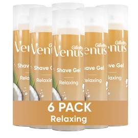Gillette Venus Gillette Venus Relaxing Coconut Shave Gel, Women's, Shaving Cream, 7 oz Pack of 6 (42 oz total)