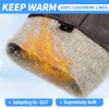 Mens Leather Gloves Cold Weather Warm Gloves with Cashmere Lined,Brown,S