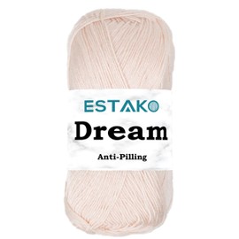 Estako Dream, 100% Microfiber Acrylic Yarn, Soft, Super Fino/Fingering Weight (1) for Crochet and Knitting 3.5 Oz (100g) / 382 Yrds (350m) (73094 - Nude)