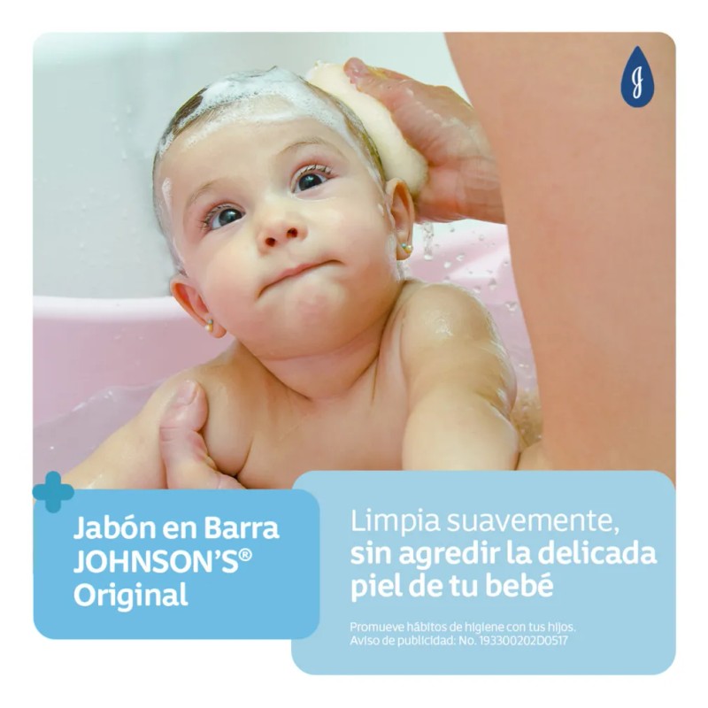 Jabón en barra para bebé Johnson's Original 75g 3-pack