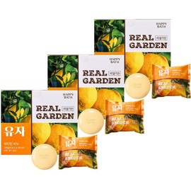 Happy Bath Real Garden Yuzu/Artemisia Soap 90g 8-pack 3 packs (Optional), 24-pack / 해피바스 리얼가든 유자/사철쑥 비누 90g 8입 3개 (옵션), 24개입