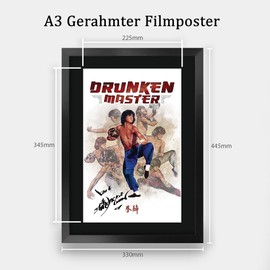 HWC Trading Drunken Master A3 Gerahmte Signiert Gedruckt Autogramme Bild Druck-Fotoanzeige Geschenk Für Jackie Chan Filmfans
