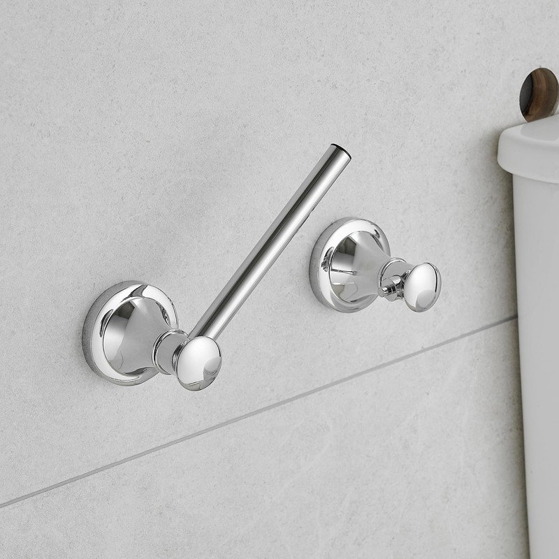 Hoimpro Wall Mounted Rustproof Chrome Toilet Tissue Paper Holder Bathroom