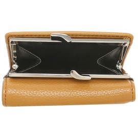 Vivienne Westwood 51010018 S000D Tri-Fold Wallet, Vegan, Grain, Clasp, Women's, RE-VEGAN GRAIN LEATHER SMALL FRAME WALLET, (3) YELLOW (E401)