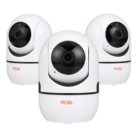 MobiCam HDX Wi-Fi Pan & Tilt Smart Nursery, Elderly & Home Monitoring Camera, 1080p HD Indoor Security Night Vision IP Camera, Motion Detection, Two-Way Audio, Cloud & SD Card Storage - (3-Pack)