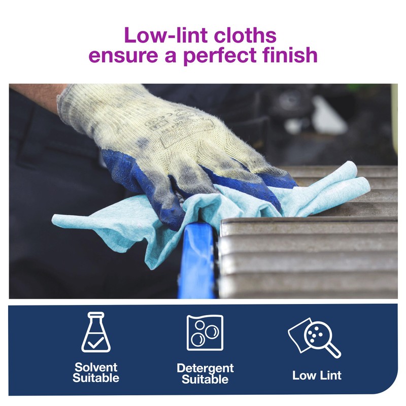 Tork Low-Lint Cleaning Cloth Blue, Flat Pack, 1 x 250