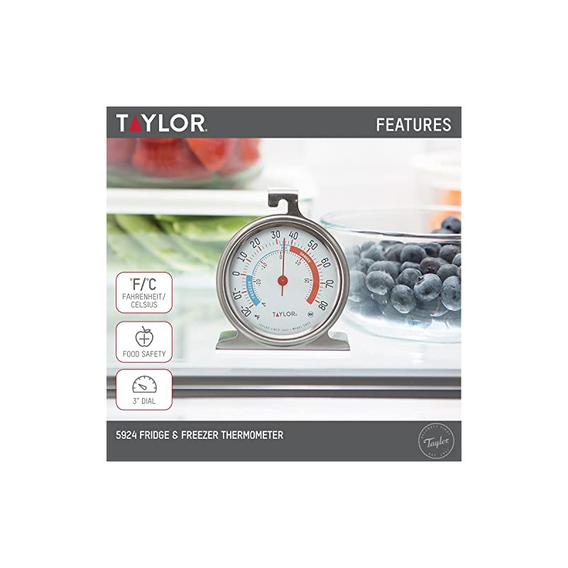 Taylor Precision Products 5924 Large Dial Kitchen Refrigerator and Freezer