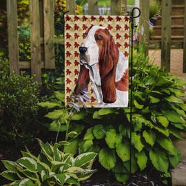 Caroline's Treasures SC9212GF Basset Hound Fall Leaves Portrait Garden Flag Mailbox Flag Decorative Yard Flag Banner Outside Patio Artwork Yard Flower Beds, Garden Size, Multicolor