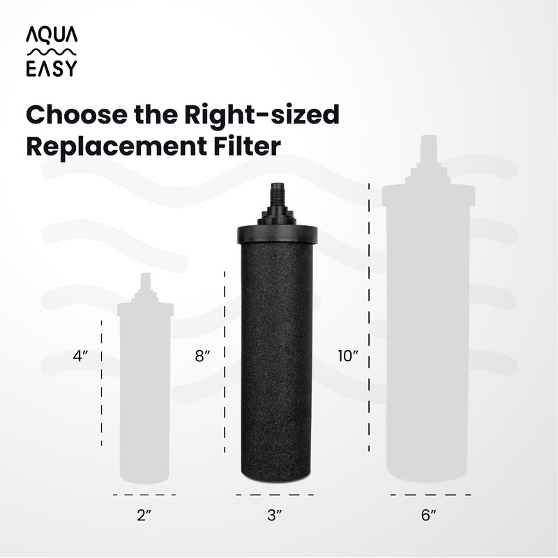AquaEasy BB9 Activated Carbon Water Filter Candle(2 Piece) Replacement Gravity