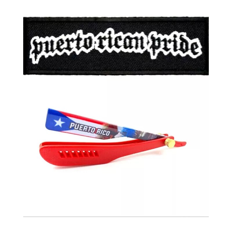 PR BARBERSHOP PUERTO RICO STRAIGHT BARBER RAZOR WITH 100 SHARK