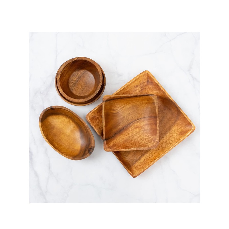 Emery Shokai Wooden Dinnerware Egg Plate Approx. Length 24.8 x