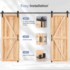 EaseLife 12 FT Double Sliding Barn Door Track and Handle