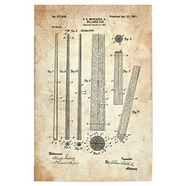 artboxONE Poster 30 x 20 cm Sport Billiard Cue (Antique) - Picture Pool Billiard Game Blue Break
