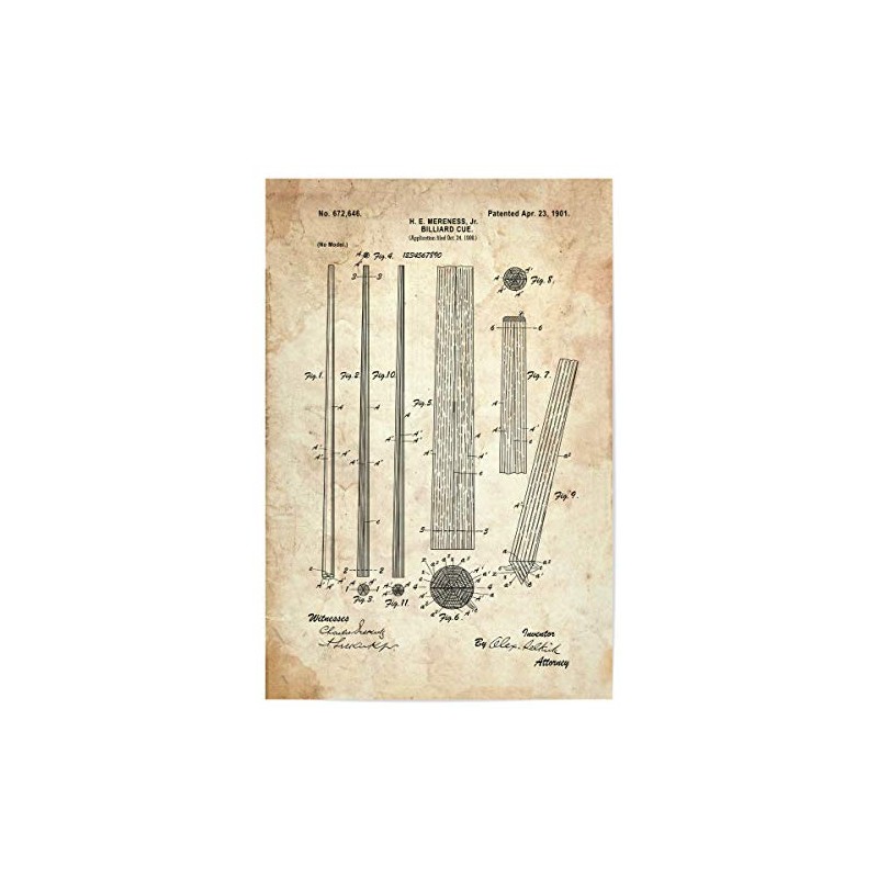 artboxONE Poster 30 x 20 cm Sport Billiard Cue (Antique)