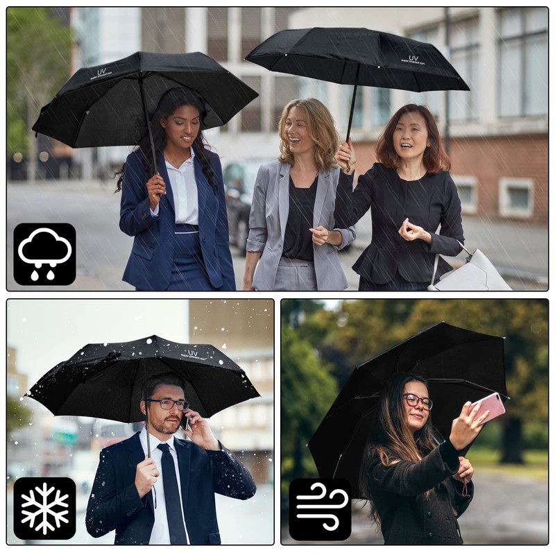 Vicloon Windproof Travel Umbrella, UV Blocked Umbrella, Compact, Light, Strong