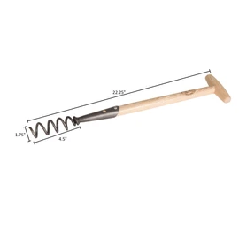 DeWit Corkscrew Weeder – Tempered Boron Steel Root Remover Tool – 22.25” Long with T-Handle – Chemical-Free Dandelion Puller & Compost Aerator – Handcrafted Garden Tool