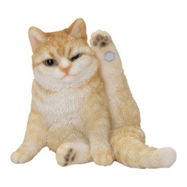 Oubia H24129 Tea Tiger Cat Clip Rest 7.5 x 5.8 x 6 cm Doll Figurine Figurine Animal Garden Decoration Realistic Cute Cat