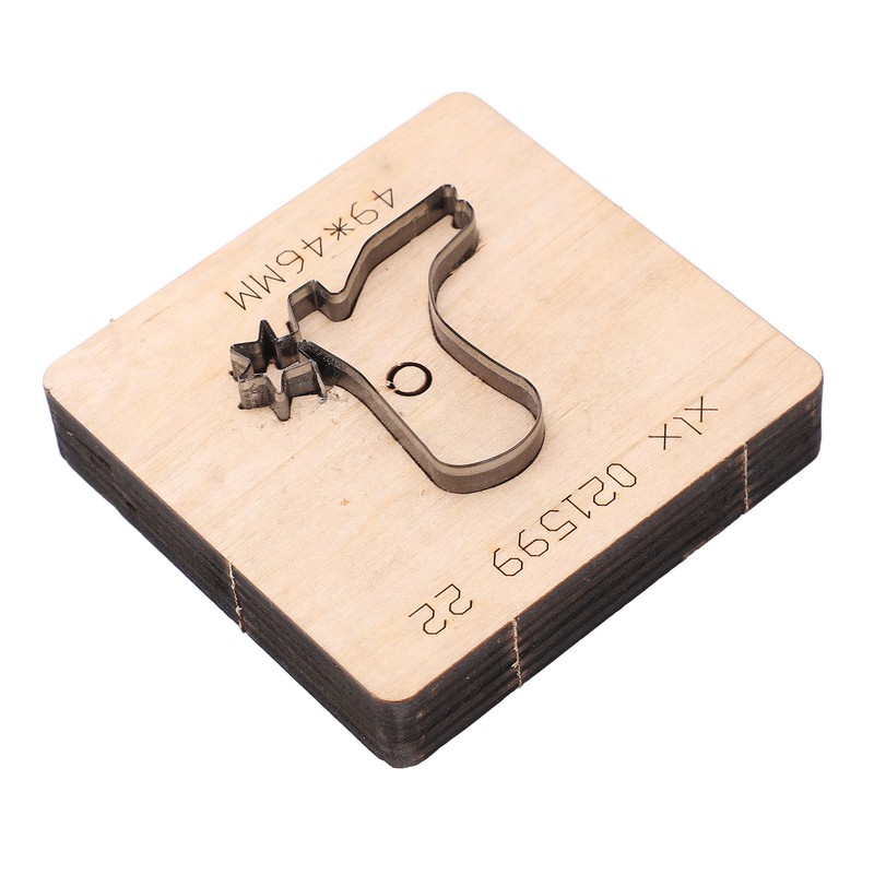 Leather Punching Die Shoe Shaped Alloy Steel Blade Birch Base