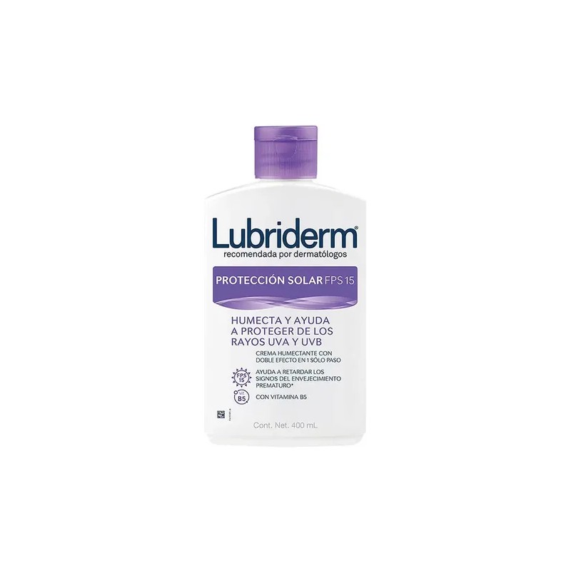 Lubriderm UV-15 Protección Solar Moisturizing Sunscreen Lotion SPF 15, 400ml