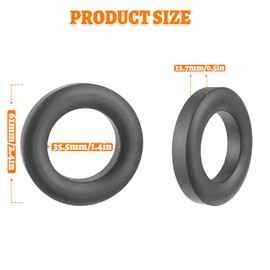 HUAREW FT-240-43 Ferrite Toroid Core, 2.4 Inch High-Performance 43 Material Ring to Reduce Signal Loss for RFI EMI RF HF Wires Suppression, Suitable for 5-500 MHz Applications