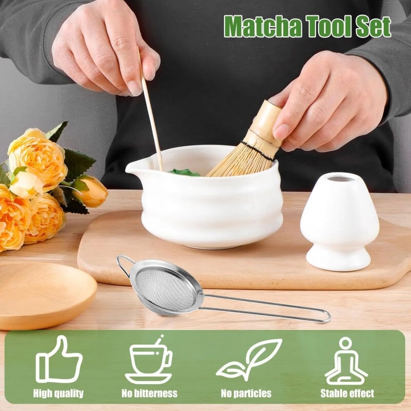 Matcha Whisk Set, Ceramic Matcha Set Includes Matcha Bowl, Matcha