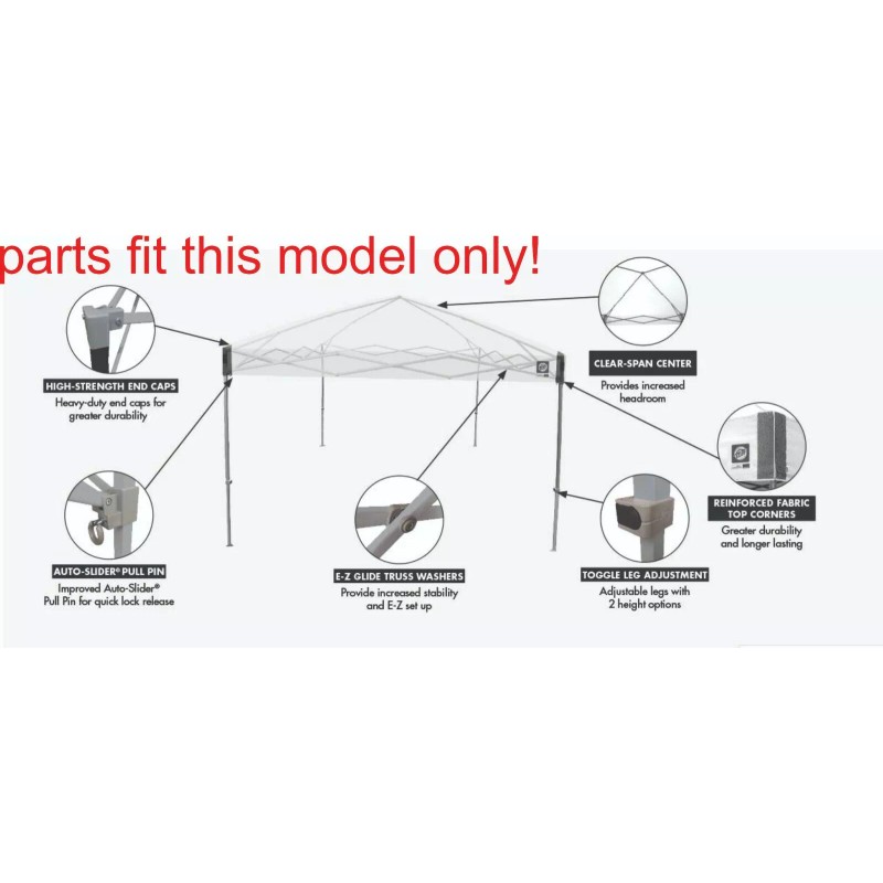 E-Z UP 10x10 AMBASSADOR instant pop-up canopy top peak replacement