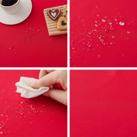 Demetex Christmas Table Cloth 152x213 cm Red Waterproof Tablecloth Rectangle Fabric Table Cover for Wedding Banquet New Year Party, 60x84 in, 1 Pc, Red