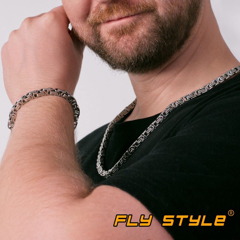 Fly Style Byzantine Byzantine Chain Stainless Steel Men's Necklace Polished