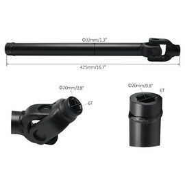ICONSPORTSS 6T Spline 16.7" Drive Shaft Driveshaft Transmission Axle for 4 Wheel Drive ATV Quad UTV Go Kart Reverse Transmission Gearbox Differential Driveshaft