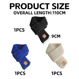 CYNOSURETECH 3 Children'S Scarves, Winter Knitted Scarf, Soft Knitted Scarf, Simple And Versatile Scarf, Autumn And Winter Outdoor Travel Supplies