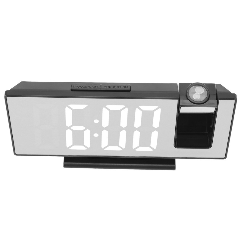 Projection Digital Alarm Clock USB Charging Automatic Dimming LED Mirror