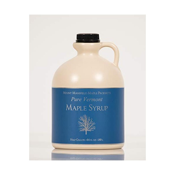 Mansfield Maple Pure Vermont Maple Syrup in Plastic Jug Dark Robust (Vermont B) Gallon (Ships as 2 Half Gallons)
