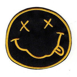 PSL Nirvana Smiley Premium Quality Embroidered Iron on Patch - Applique - DIY - Easy Application