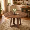 IDEALHOUSE Round Dining Table for 4-6 People, 47 Inch Wooden
