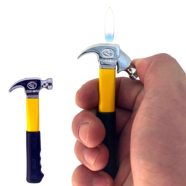 Meiegens Open Flame Butane Lighter, Axe Hammer Shaped Butane Lighter,Refillable