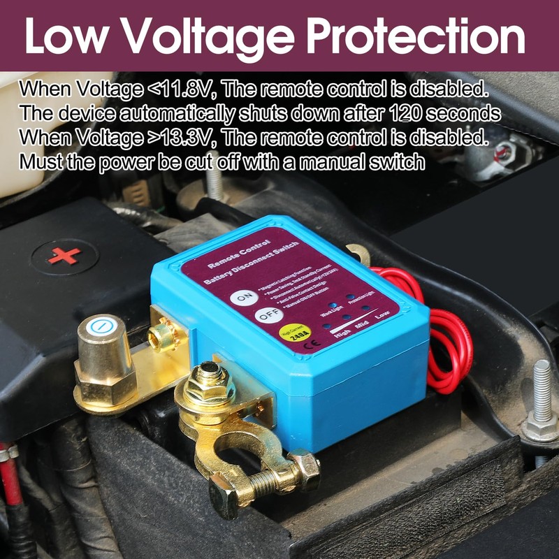 Remote Battery Disconnect Switch 12V 240A Battery Kill Switch Anti-Theft