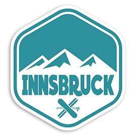 2 x 10cm Innsbruck Austria Vinyl Stickers - Ski Resort Luggage Sticker #29045