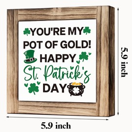 St Patricks Day Decor, You're My Pot of Gold! Happy St.Patrick's Day Decor Sign, Rustic Farmhouse Wall Decor, Home Signs Decor, Shamrock Decor, St Patricks Day Gifts