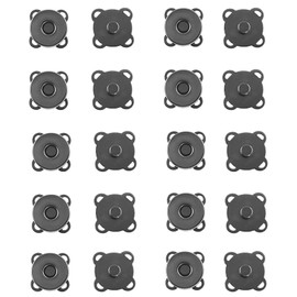 WAFJMAF 10 Sets Magnetic Bag Clasps Button Snaps Tone Purse Great for Closure Handbag Clothes Sewing Craft No Tools Required Plum Blossom 14.8mm (Black)