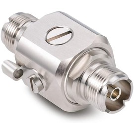 XRDS-RF UHF Lightning Arrestor PL-259 Lightning Surge Protector UHF Female to Female Coaxial Connector for CB Ham Two-Way Radio Base Antennas