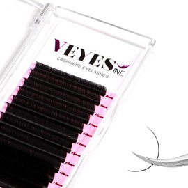 VEYES INC Cashmere Individual Lash Extensions 0.03-0.20 B/C/CC/D/J/M Curl 8-20mm Mixed & Single Length Trays, Matte Black, Professional Supplies for Lash Techs(0.15 D 8-16mm)