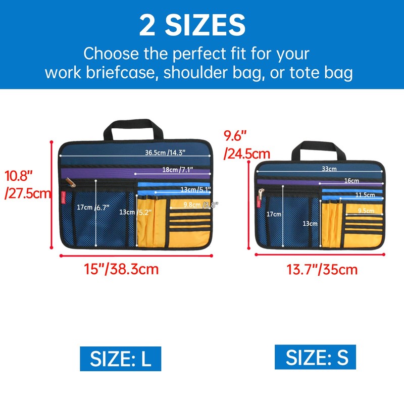Large Briefcase Insert Organizer for Work Office File Document Laptop